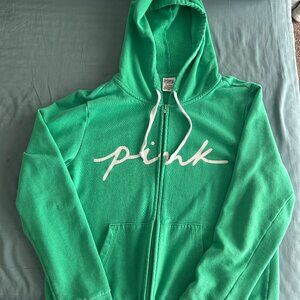 Pink Full Zip Geen Sweatshirt Size L Womens